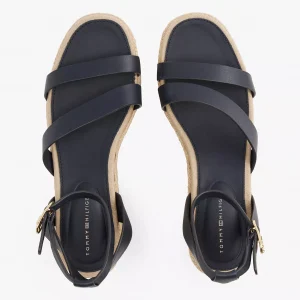 Leather-Strap Platform Espadrille