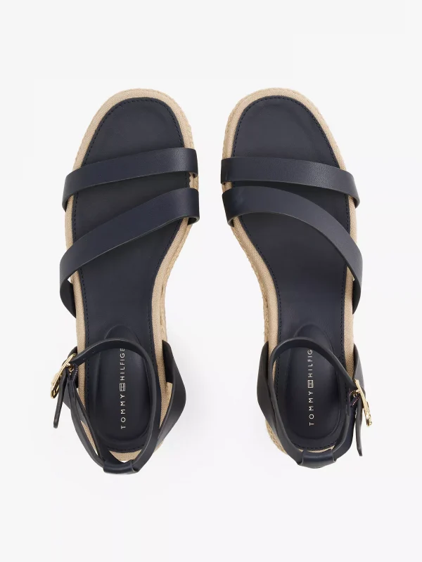 Leather-Strap Platform Espadrille