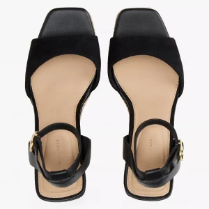 Leather & Suede Wedge Espadrille Sandal